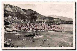 Old Postcard Monaco Harbor View and Monte Carlo