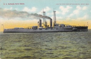 Postcard Ship US Battleship North Dakota