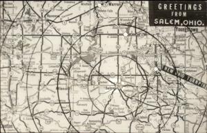 Salem OH Map c1950s-60s Real Photo Postcard