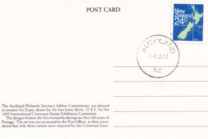 Queen Elizabeth Crown Stamp Auckland New Zealand 1982 FDC Postcard