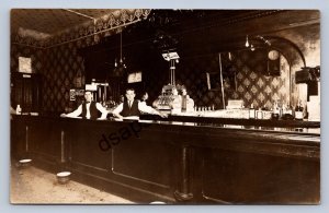 J87/ Toledo Ohio RPPC Postcard c1910 Interior Bar Bartender Detroit Ave 1368