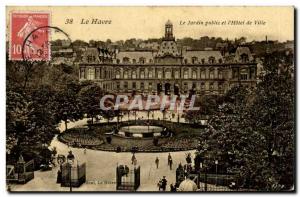 Old Postcard Le Havre The public garden and & # City 39hotel