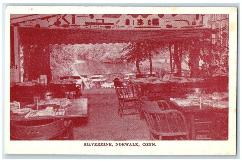 c1920 Silvermine Dining Colonial Room Interior Norwalk Connecticut CT Postcard