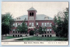 Wheaton Minnesota Postcard High School Exterior Building c1910 Vintage Antique