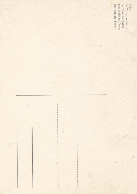 The inclined tower Pisa Italy postcard