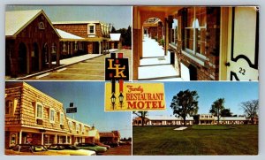 LK Family Restaurant Motel, Penny Pincher Inn, Vintage Chrome Multiview Postcard