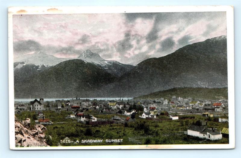 Postcard AK A Skagway Sunset c1920's View R60