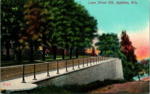 Vtg Postcard c 1908 - Lawe Street Hill - Appleton, Wisconsin