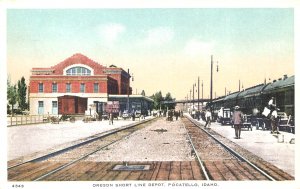 Pocatello ID Oregon Short Line Depot Railroad Station, Postcard