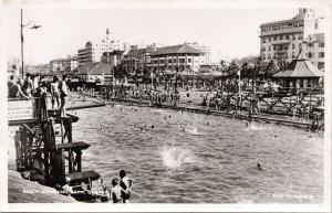 Durban South Africa Beach Swimming Bath Parade Hotel Tokim RPPC Postcard E59