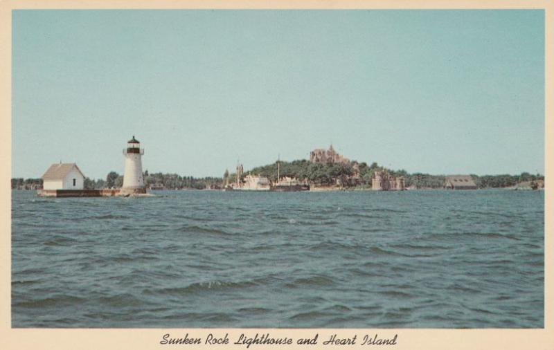 Sunken Rock Lighthouse at Heart Island TI, Thousand Islands, New York