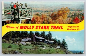 Banner Greeting~Marlboro VT~Hogback Mt~Molly Stark Trail~Restaurant~1950s PC