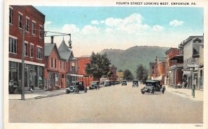 West Emporium Pennsylvania 4th Street, Looking West Shops & Cars PC U3254