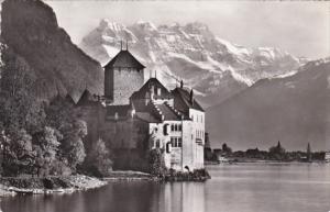 Switzerland Chateau de Chillon et les Dents du Midi 1954 Photo