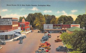 Lexington Mississippi N.E. Side Public Square, St. Scene Vintage Postcard TT0045