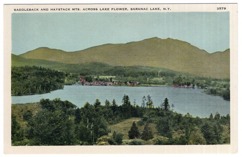 Saranac Lake, N.Y., Saddleback and Haystack Mts., Across Lake Flower