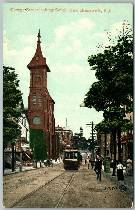 NEW BRUNSWICK NJ GEORGE STREET ANTIQUE POSTCARD