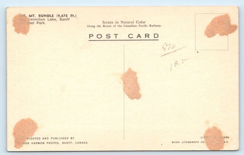 Mt. Rundle BANFF Canada Postcard