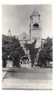 D18/ Crystal Falls Michigan Mi Real Photo RPPC Postcard c50s County Court House