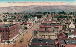 USA View Eastward From First National Bank Building San Jose Postcard 07.40