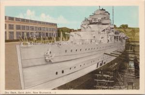 Dry Dock Saint John New Brunswick NB Ship Boat Unused Vintage Postcard E29