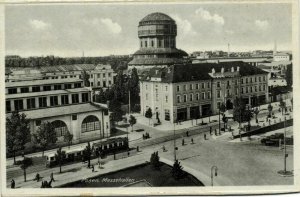 poland, POZNAN POSEN, Messehallen mit Strassenbahn (1920s) Postcard