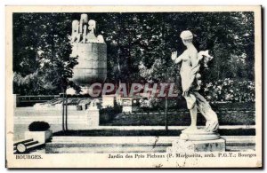 Old Postcard Bourges Jardin des Pres Fichaux