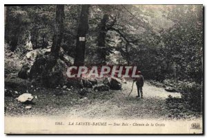Old Postcard La Sainte Baume Sous Bois path Cave