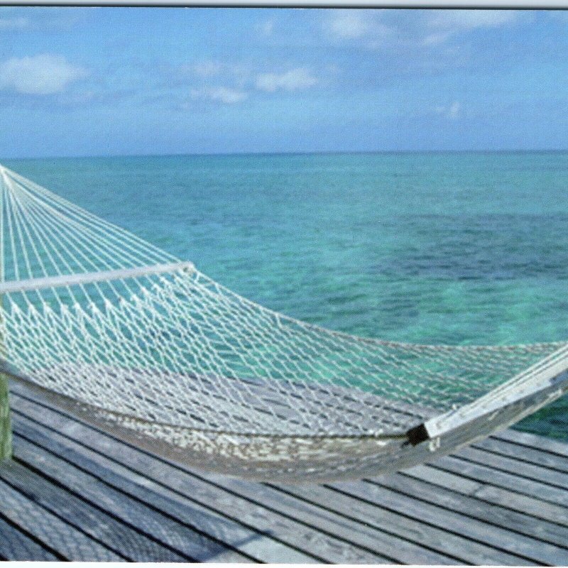 1970s Small Hope Bay Lodge, HI Tropical Beach Hammock Paradise Relaxation PC M16