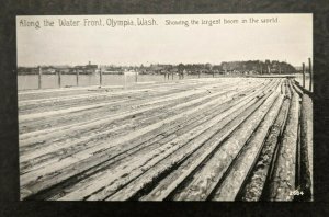 Mint Vintage Along the Water Front Olympia Washington Real Picture Postcard RPPC