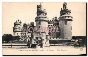 Old Postcard Chateau de Pierrefonds L'Entree