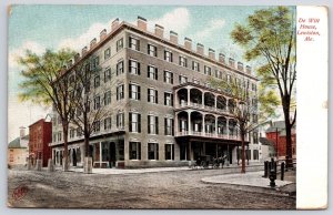 1917 De Witt House Lewiston Maine Horse Carriage Front Building Posted Postcard