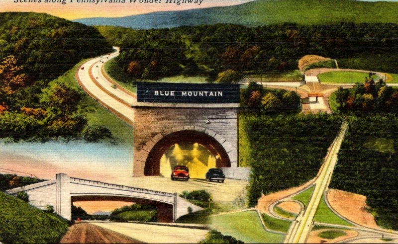 Pennsylvania Turnpike Multiple Views Including Blue Mountain Tunnel 1952