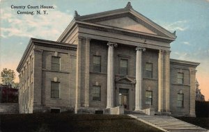 County Court House, Corning, New York, early postcard, used in 1915