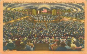 Ocean Grove NJ Methodist Auditorium and Largest Organ 1953 Linen Postcard Used