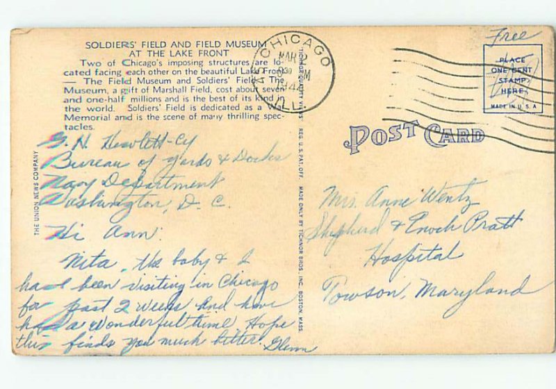 Pre-Chrome STADIUM SCENE Chicago Illinois IL AG4514