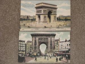 Paris-L`Arc de Triomphe de I`Etoile, Porte Saint-Denis, unused vintage cards