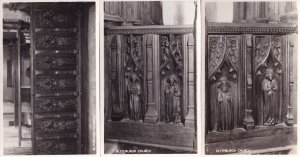 Blythburgh Church Sclupture Statues 3x Mint Old Real Photo Postcard s