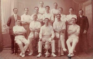 RPPC CRICKET TEAM ENGLAND UK  BASEBALL RELATED REAL PHOTO POSTCARD (c. 1910)