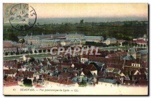 Old Postcard Beauvais Panoramic view of the Lycee
