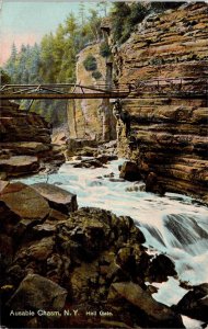 Ausable Chasm New York NY Hell Gate Antique Postcard UNP Unused DB Leighton