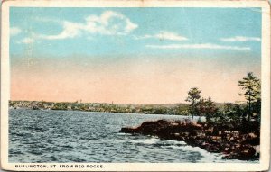 Burlington VT Vermont From Red Rocks Sunset WB Postcard VTG UNP WOB Note 