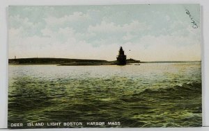 Deer Island Light Boston Harbor Mass c1907 udb Postcard C16