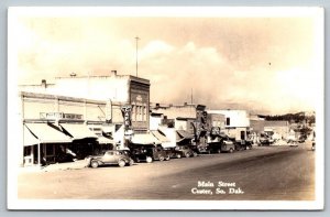 RPPC  Main Street  Custer  South Dakota   Postcard  c1925