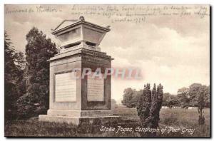 Great Britain Great Britain Old Postcard Stoke Poges Cenotaph poet of Gray