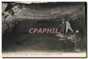 Old Postcard Arcy Sur Cure Caves Lavoir Des Fees