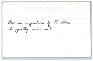 c1940s View Of Balboa Statue Panama City RP RPPC Photo Unposted Antique Postcard