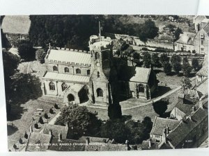 Vintage Postcard St Michael and All Angels Church Somerton Rppc Aerial View