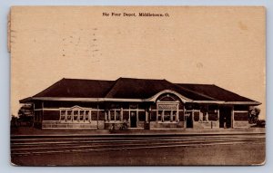 J87/ Middletown Ohio Postcard c1910 Big Four Railroad Depot  1113