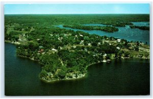 SHARBOT LAKE, Ontario, Canada ~ AERIAL VIEW of TOWN c1950s Postcard